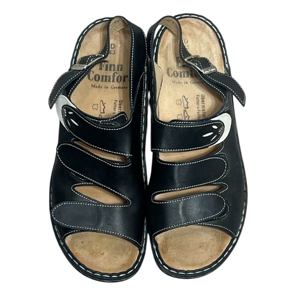 Finn Comfort Women’s black and white 
Saloniki sandals Size 12-12.5 EU 43 - Picture 4 of 12